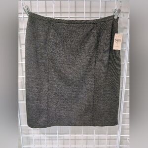 Coldwater Creek Pickstitch Ponte A-Line Skirt Gray Lined Knee Length Zip Sz 16